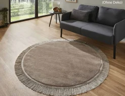 Teppich Lauro Taupe rund