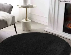 Teppich Tiamo Schwarz Rund