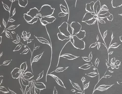 Tischdecke Blumen Anthrazit