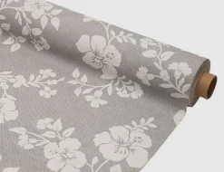 Tischdecke Blumen Grau