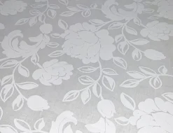 Tischdecke Blumenranken Weiß