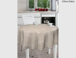 Tischdecke Paspel Kreise Beige Ø140cm