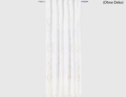 Verdeckte Schlaufe Sofia Weiß, Gold 245x135cm