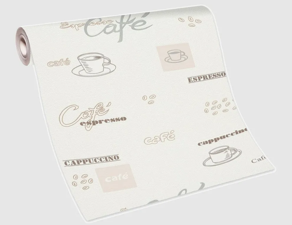 Vinyltapete Kaffeezeit Beige