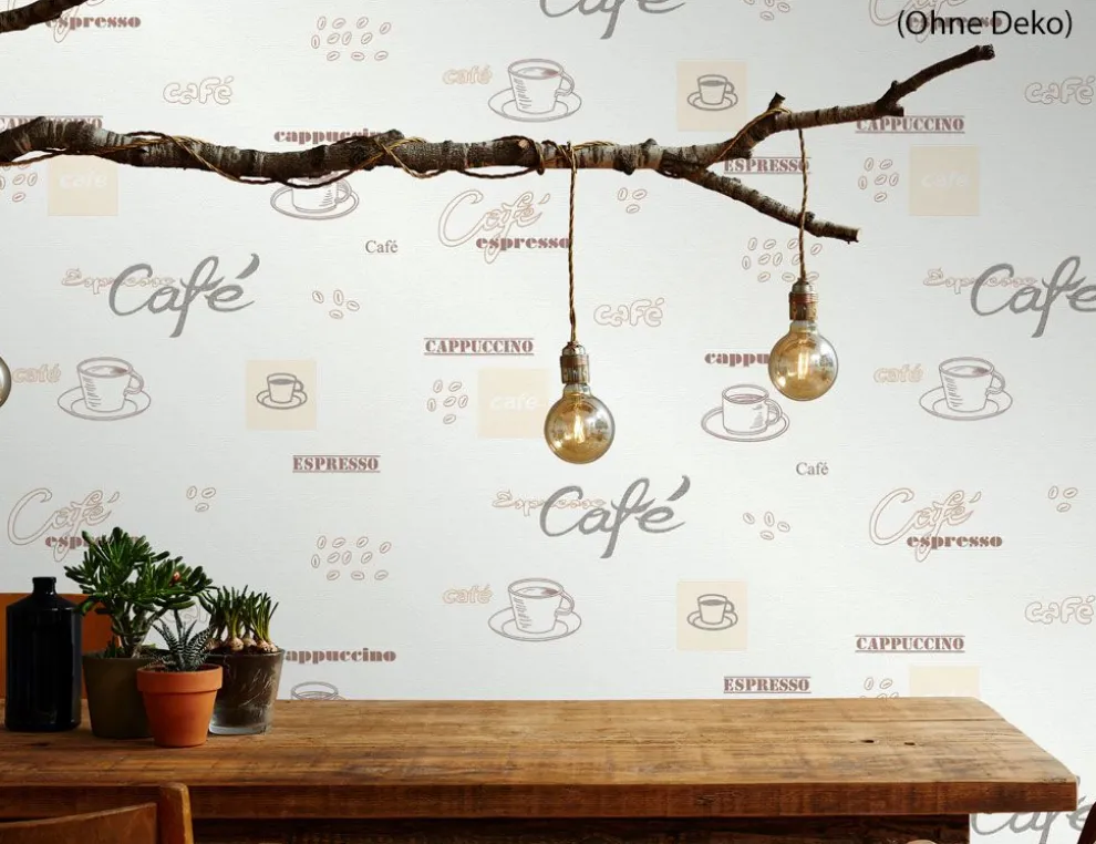 Vinyltapete Kaffeezeit Beige