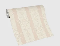Vinyltapete Ornament Flitter Beige
