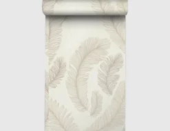 Vliestapete Beige Feder