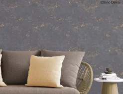 Vliestapete Betonoptik Anthrazit, Gold