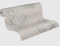 Vliestapete Blume Beige