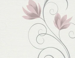 Vliestapete Blume Flitter Rosa