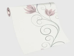 Vliestapete Blume Flitter Rosa