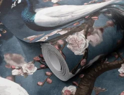 Vliestapete Blume Pfau Blau