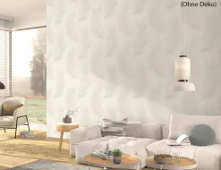 Vliestapete Federn Beige