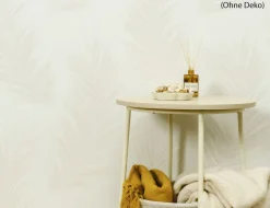 Vliestapete Federn Beige