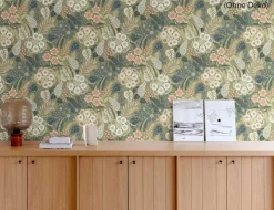 Vliestapete Floral Vintage Grün