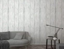 Vliestapete Holzoptik Grau