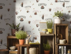 Vliestapete Kaffee Beige