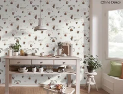 Vliestapete Kaffee Beige