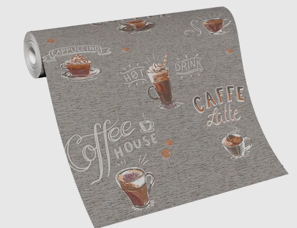 Vliestapete Kaffee Grau