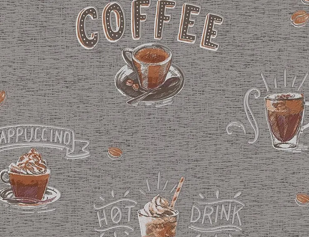 Vliestapete Kaffee Grau