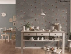 Vliestapete Kaffee Grau