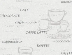 Vliestapete Kaffeemotiv Silber