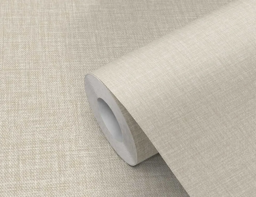 Vliestapete Leinenoptik Beige