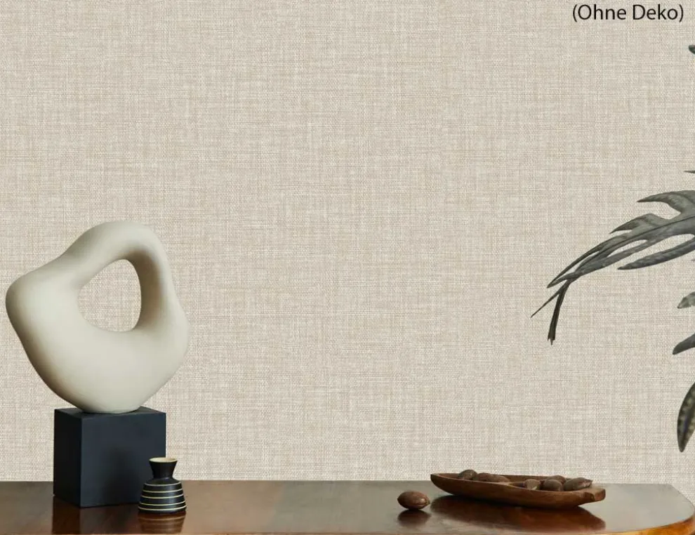 Vliestapete Leinenoptik Beige