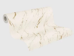 Vliestapete Marmor Beige, Gold
