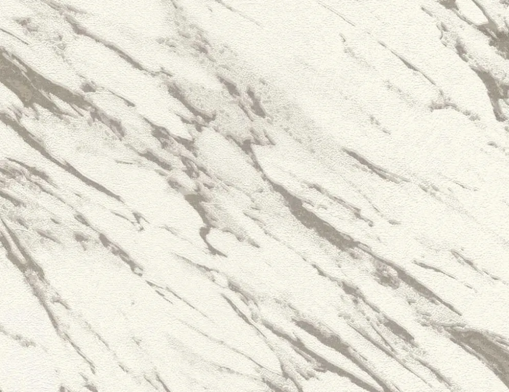 Vliestapete Marmor Creme, Silber