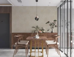Vliestapete Palmenblätter Beige