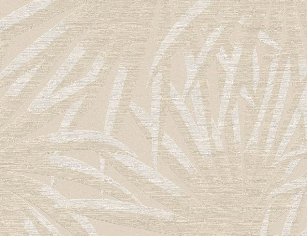 Vliestapete Palmenblätter Beige