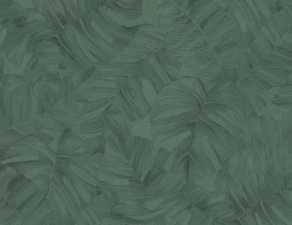 Vliestapete Tropical Blätter Dunkelgrün