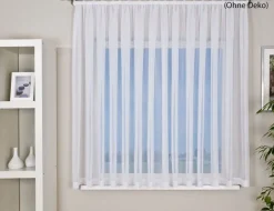 Voile Fensterstore Granit weiß