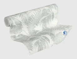 Vorgeleimte Vliestapete Blätter Beige, Grün