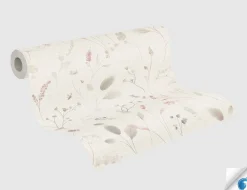 Vorgeleimte Vliestapete Blume Beige