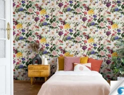 Vorgeleimte Vliestapete Floral Bunt