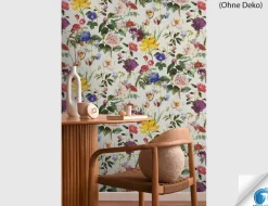Vorgeleimte Vliestapete Floral Bunt