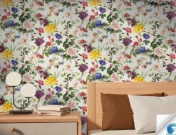 Vorgeleimte Vliestapete Floral Bunt