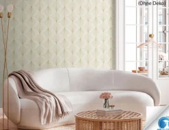 Vorgeleimte Vliestapete Grafik Beige, Gold