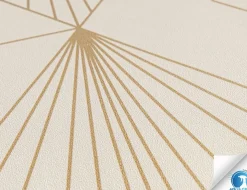 Vorgeleimte Vliestapete Grafik Beige, Gold