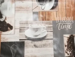 Wachstuch Coffee Hellgrau
