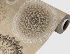 Wachstuch Mandala Beige