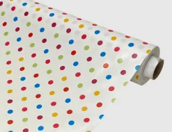 Wachstuch Pünktchen Weiß, Bunt