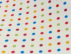 Wachstuch Pünktchen Weiß, Bunt