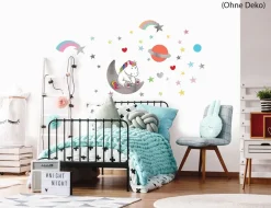 Wandtattoo Einhorn und Stars