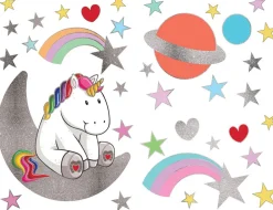 Wandtattoo Einhorn und Stars
