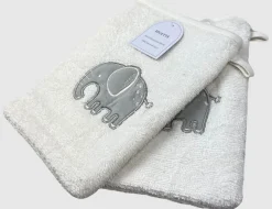 Waschlappen Elefant Weiß 2er Set