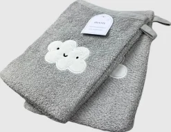 Waschlappen Wolke Grau 2er Set