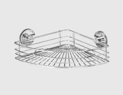 WENKO Bari Eckablage Vacuum-Loc silber